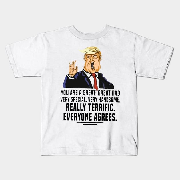 Donald Trump - Fathers Day Kids T-Shirt by Nashida Said